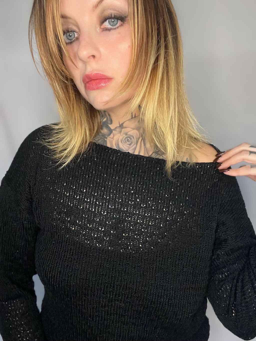 OOAK LACE BOATNECK SWEATER DRESS