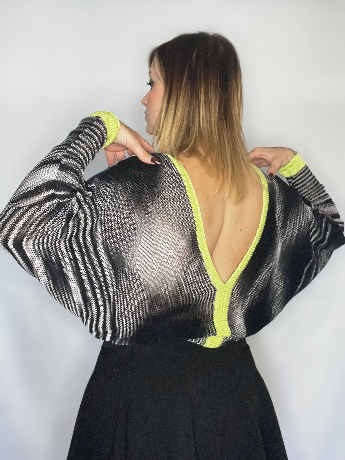 OOAK DOUBLE V-NECK DOLMAN SWEATER