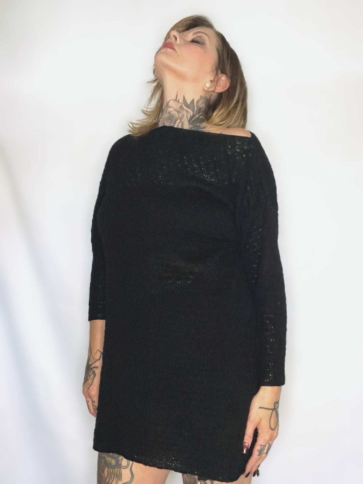 OOAK LACE BOATNECK SWEATER DRESS