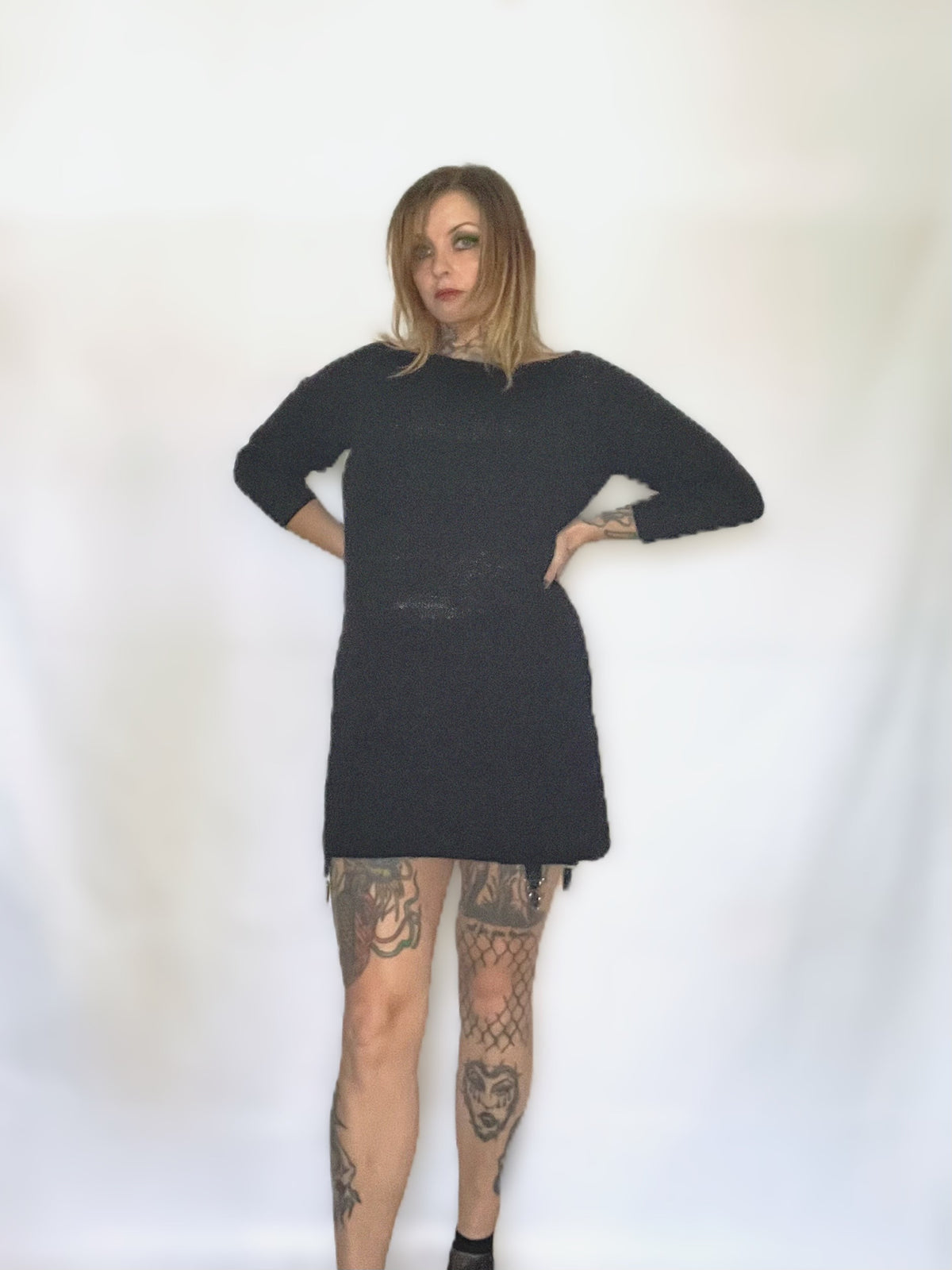 OOAK LACE BOATNECK SWEATER DRESS